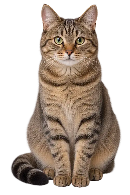 正面を向いて座る猫